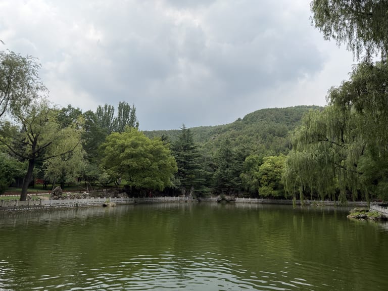鱼沼飞梁十字桥横卧碧水